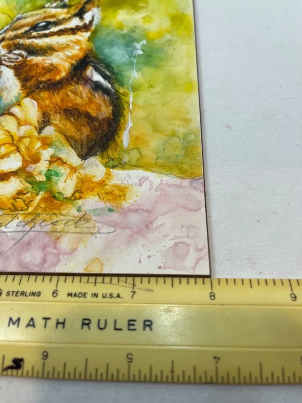 Chipmunk Watercolor Artwork On Premium Canvas Board Hand-Signed By Artist Vibran